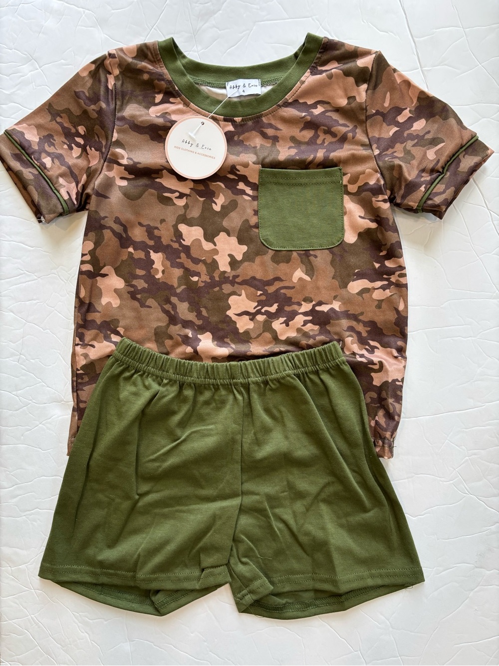 Abby & Evie Camo Short Set Size 4T New